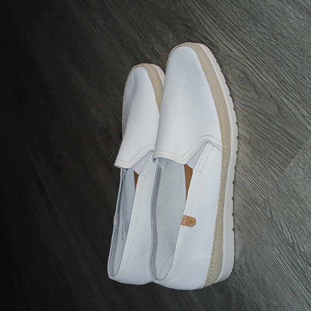 Verbenas Nuria White Leather Slip-On Espadrilles Casual Flats Loafer Sz 40 EUC - Picture 5 of 10